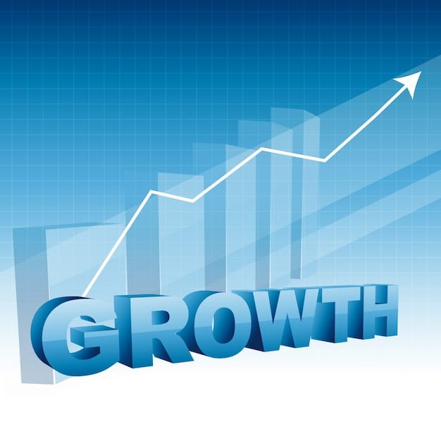 Business growth design with arrow moving upward
