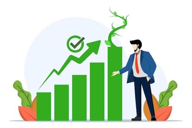 vector illustration Sustainable economic growth with renewable energy and natural resources