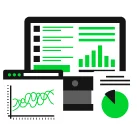 Computer setup showing prop trading system