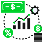Trading competition setup with profit and percentage signs