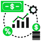 Trading competition setup with profit and percentage signs