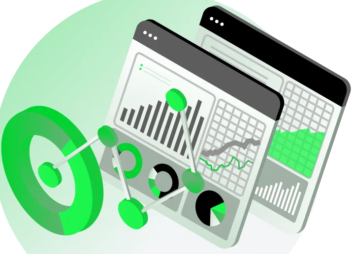 Digital charts and analytics dashboard for performance tracking