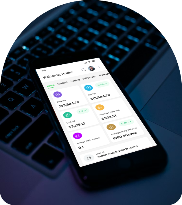 ToroChallenge app on a smartphone with a trading dashboard