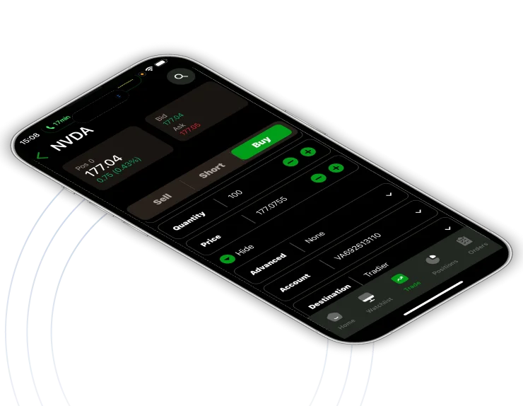 Monitor your open positions anywhere with live data and risk alerts